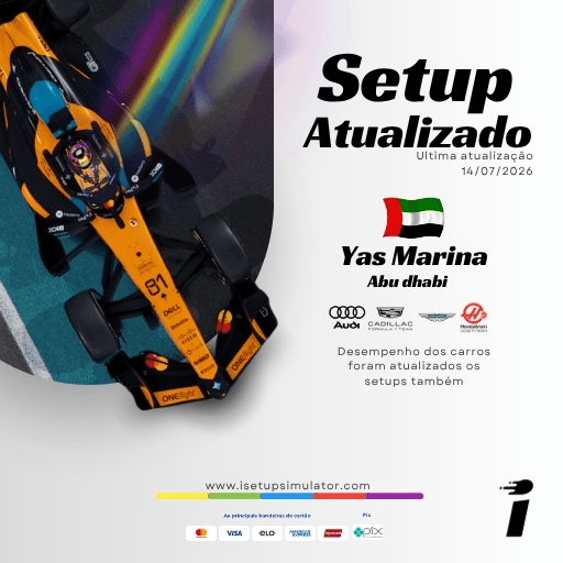 Arte da atualização de setup F1 26 Abu Dhabi Realista no iSetup